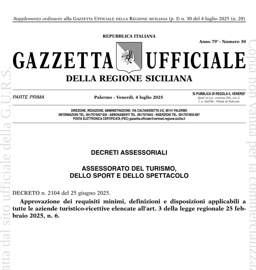 Decreto Regionale n. 2104 del 25/06/2025